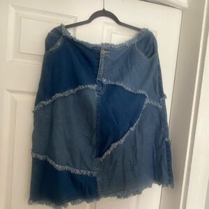 Patchwork Denim Skirt